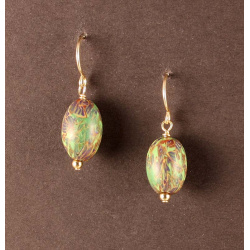 Jewel-tone bead earrings in Byzantine pattern