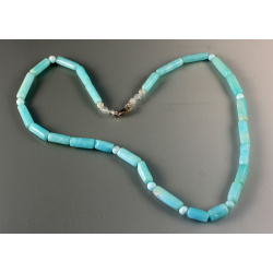 Peruvian Opal Tube and Moonstone Bead Necklace
