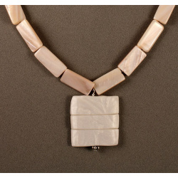 Pink Mother-of-Pearl Rectangles with Ghost Texture Pendant