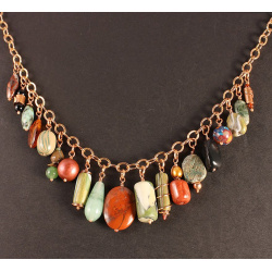 Green Orphan Beads Copper Chain Necklace