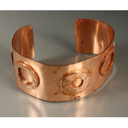 Copper Cuff with Textured Washers