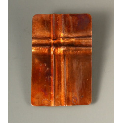 Folded Copper Rectangular Brooch